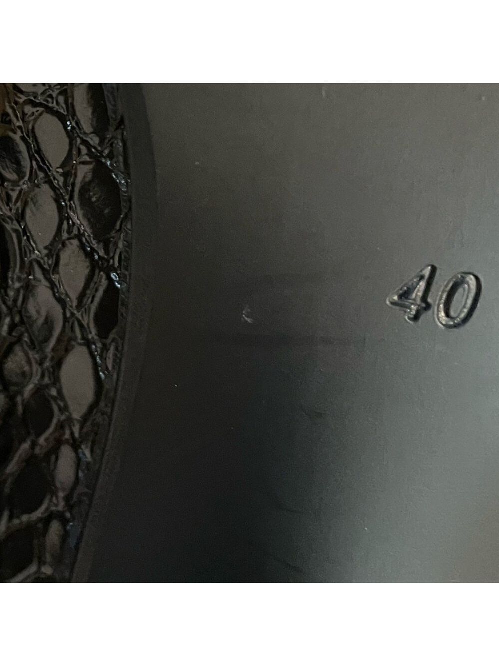 Women's Black Croc-Embossed Knee Boots - Picture 13 of 17